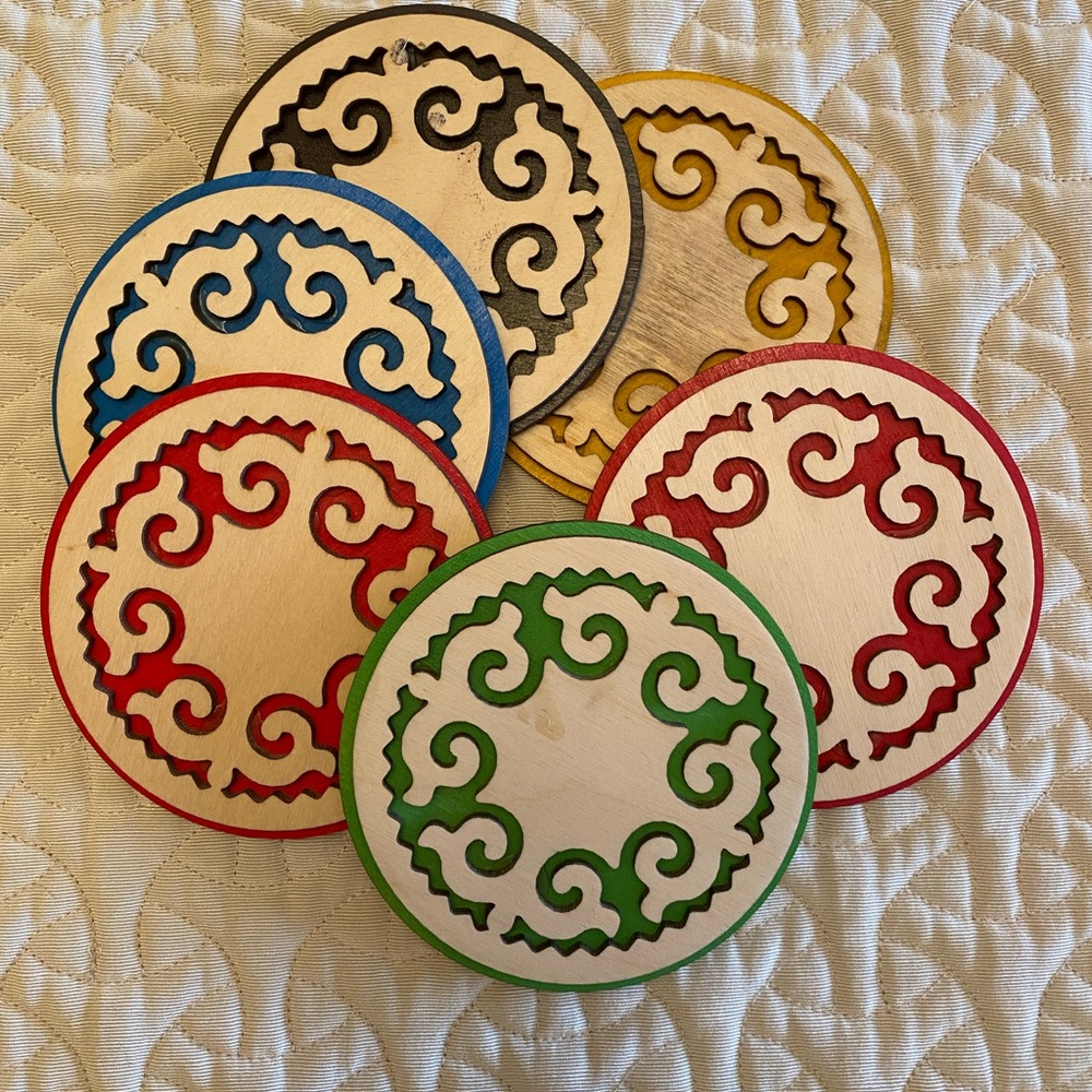 Colorful Wooden Coasters Set